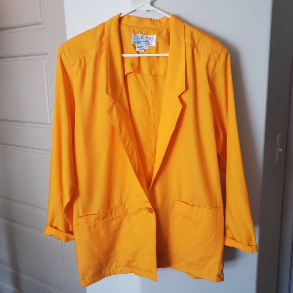 80's Vintage COLORAYONS Sunshine Yellow Blazer